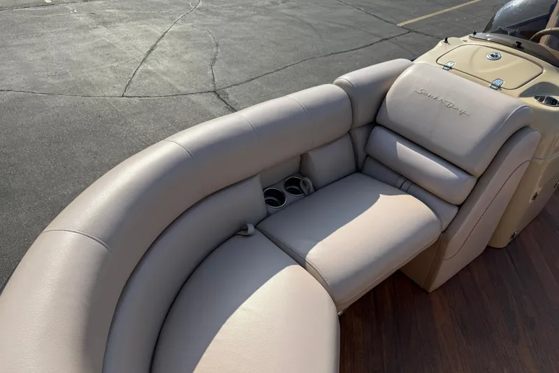 Slide: The Image of Luxurious seating on 2017 South Bay 523RS-DC boat with cup holders. - 12