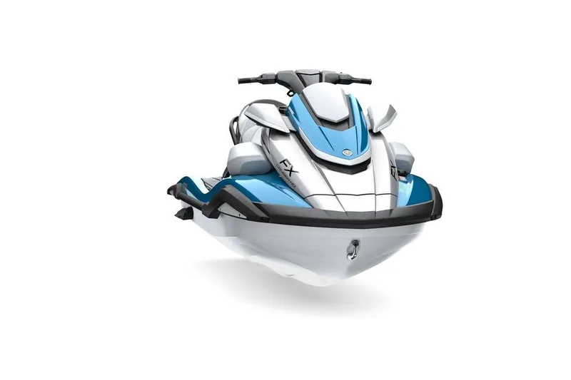 Slide: The Image of 2026 Yamaha WaveRunner FX Cruiser HO, sleek design, blue and white color scheme. - 10