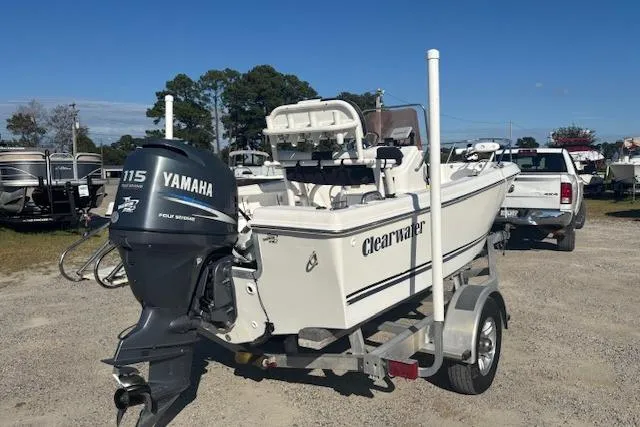 Slide: The Image of 2008 Clearwater 180 center console boat with Yamaha 115 engine on trailer. - 4