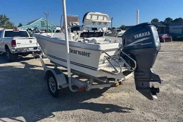 Slide: The Image of 2008 Clearwater 180 center console boat on trailer with Yamaha outboard motor. - 10