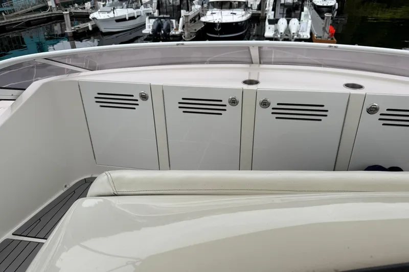 Slide: The Image of 2007 Carver 35 Super Sport yacht interior with storage compartments at marina. - 7