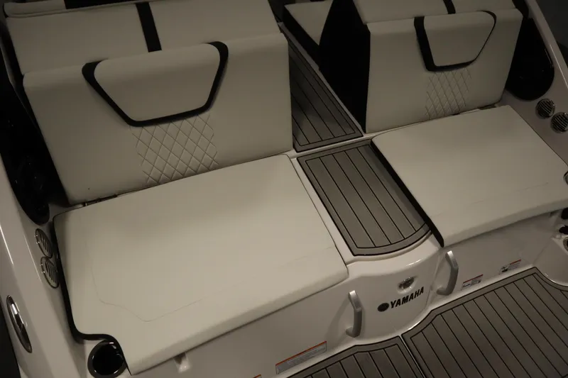 Slide: The Image of 2026 Yamaha Boats 222SD interior seating with sleek design and premium upholstery. - 40