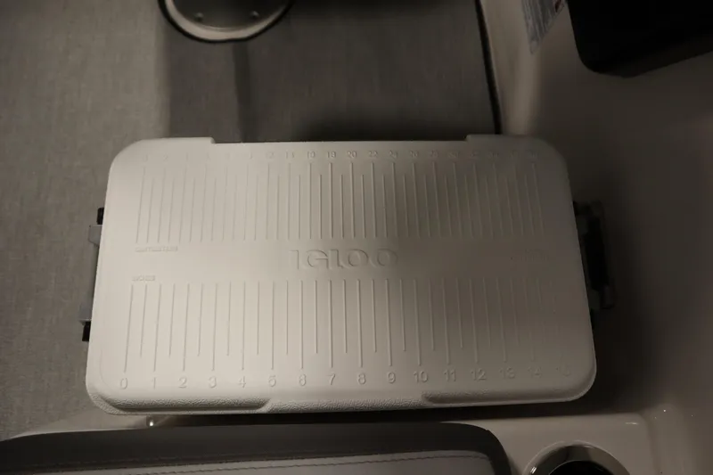 Slide: The Image of Igloo cooler on 2026 Yamaha Boats AR250 interior. - 39