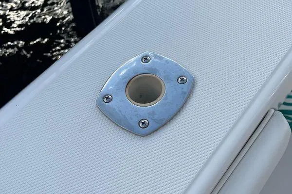 Slide: The Image of Rod holder on 2013 Bahama 41 Open Fisherman boat deck. - 17