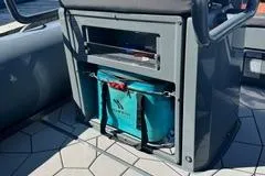 Slide: The Image of 2025 Highfield Sport 560 boat docked at marina, featuring sleek design and modern amenities. - 6