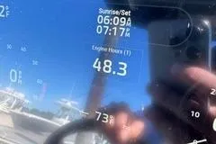 Slide: The Image of 2025 Highfield Sport 560 interior with storage compartment and teal cooler. - 9