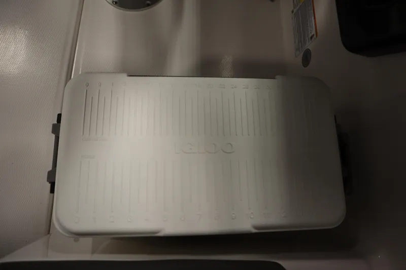 Slide: The Image of Yamaha AR250 2026 boat interior with Igloo cooler on deck. - 38