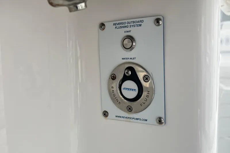 Slide: The Image of 2022 Invincible 46 Catamaran Reverso outboard flushing system panel. - 29