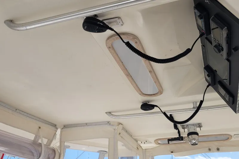 Slide: The Image of Ceiling view of 1992 Luhrs 380 Open boat with communication equipment. - 15