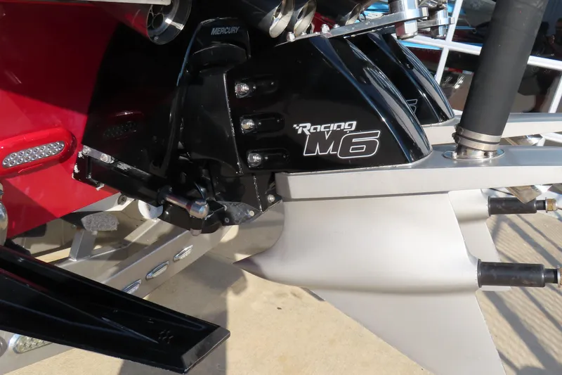 Slide: The Image of Close-up of 2013 Nordic 39 POKER RUN boat's Mercury Racing M6 engine components. - 12