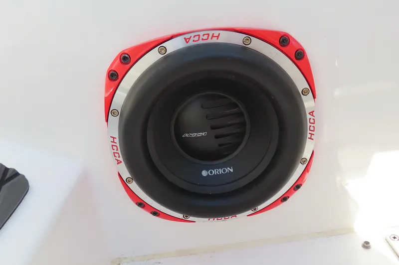 Slide: The Image of Orion HCCA speaker in 2013 Nordic 39 Poker Run boat, featuring red and silver accents. - 30