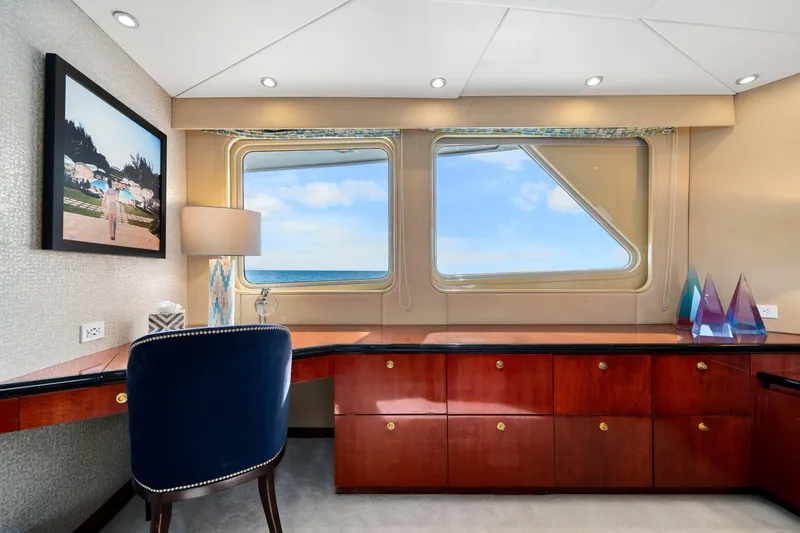 Slide: The Image of Luxurious office space on 1993 Christensen Semi Displacement yacht with ocean view. - 9