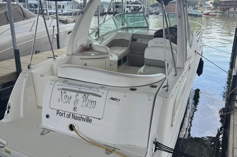 Slide: The Image of 2006 Sea Ray 260 Sundancer boat docked at marina, Port of Nashville. - 4