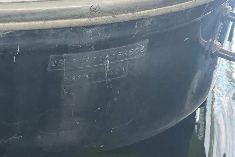 Slide: The Image of Close-up of 2006 Sea Ray 260 Sundancer hull identification number on boat's stern. - 41