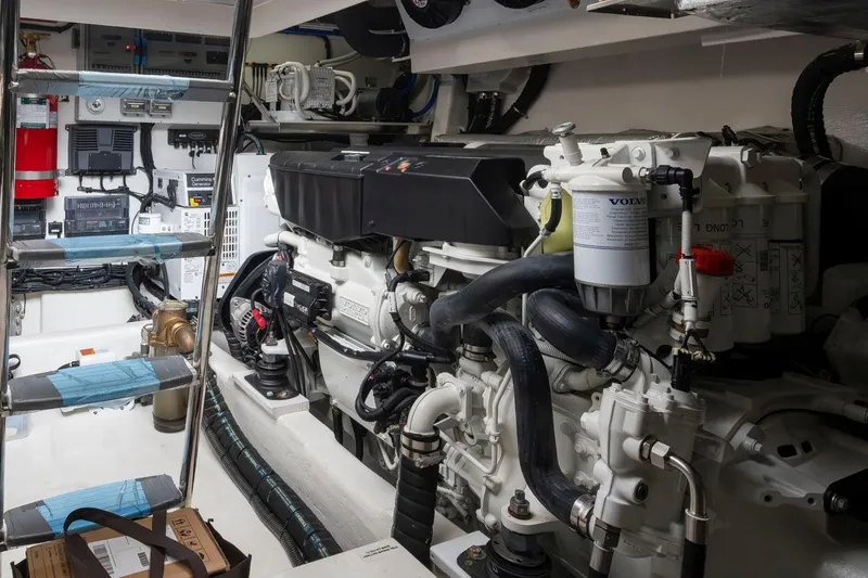 Slide: The Image of Engine room of 2023 Riviera 505 SUV, featuring advanced mechanical systems and equipment. - 48