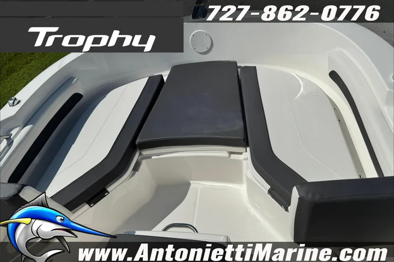 Slide: The Image of 2026 Trophy T20CC Center Console boat interior with seating, displayed by Antonietti Marine. - 17