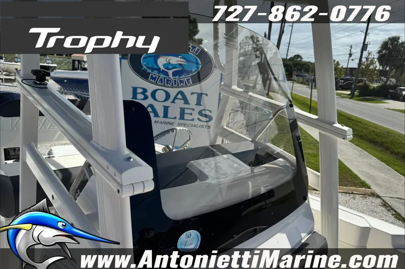 Slide: The Image of 2026 Trophy T20CC Center Console boat at Antonietti Marine sales display. - 22