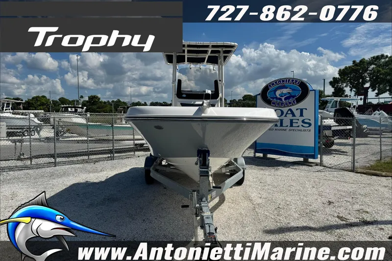Slide: The Image of 2026 Trophy T20CC Center Console boat on display at Antonietti Marine sales. - 4