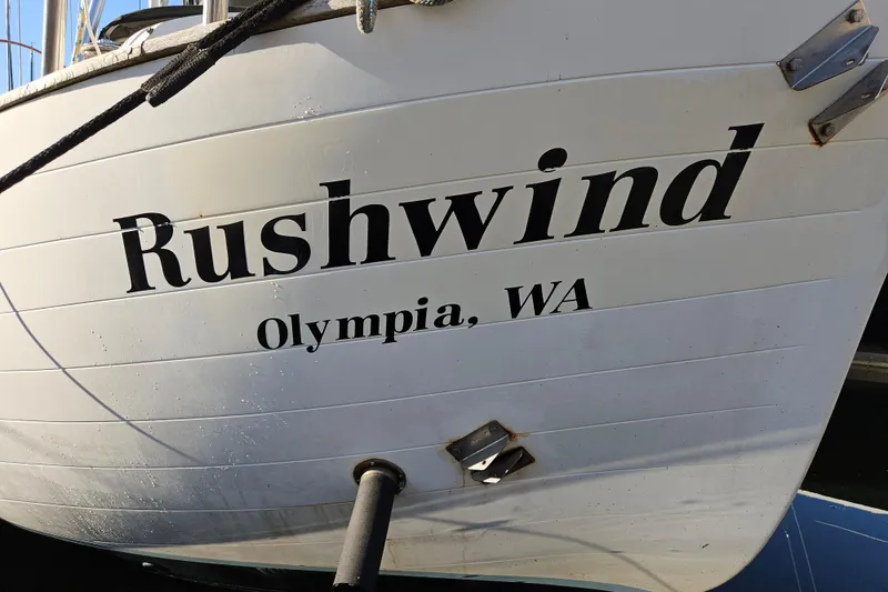 Slide: The Image of Sailboat "Rushwind" from Olympia, WA, Fast Passage 39, 1979 model. - 12