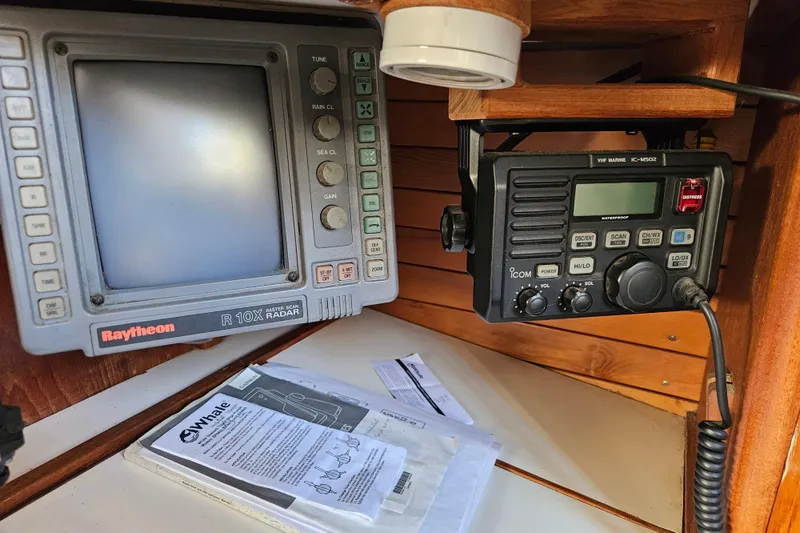 Slide: The Image of Radar and radio equipment on a 1979 Fast Passage 39 sailboat. - 17