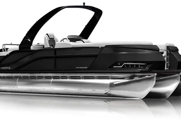 The Image of 2026 Harris Grand Mariner 250 pontoon boat, sleek design, modern features, side view. - 1