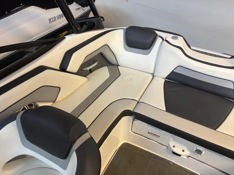 Slide: The Image of Interior of 2017 Yamaha RP1800A SAP19 boat, white and gray upholstery. - 13