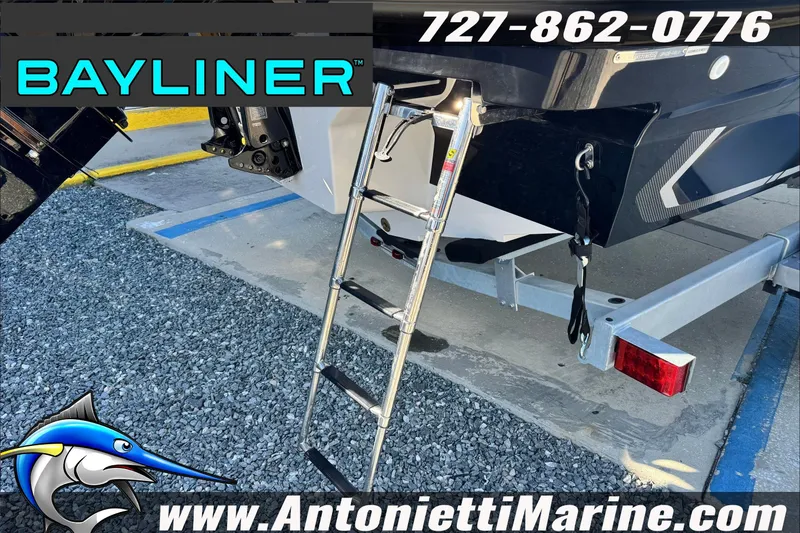 Slide: The Image of 2026 Bayliner VR4 Bowrider OB on trailer with ladder, Antonietti Marine branding. - 13