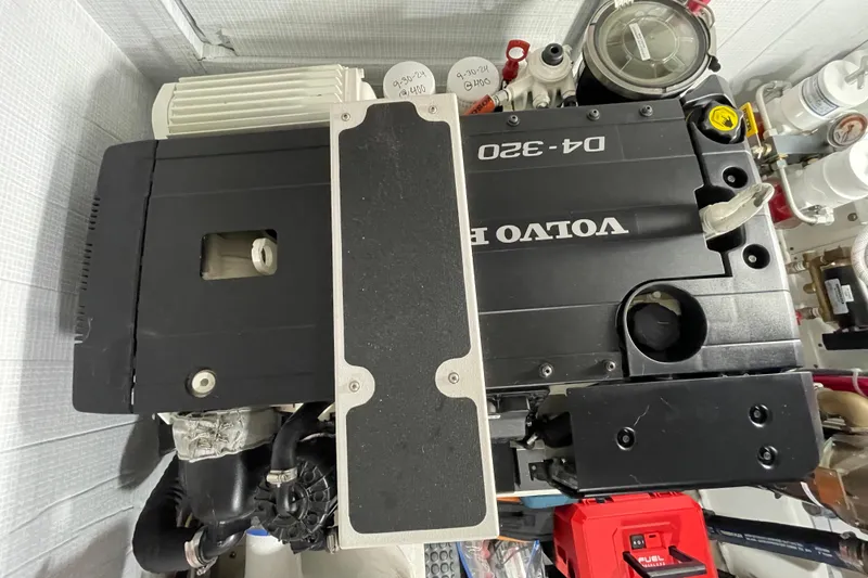 Slide: The Image of Engine compartment of a 2021 American Tug 362 with Volvo Penta D4-320 engine. - 34