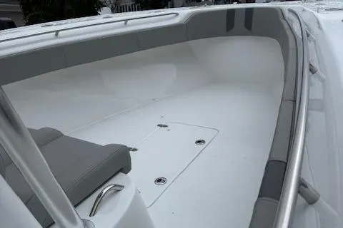 Slide: The Image of 2026 Cape Horn 31 T boat interior with sleek seating and spacious deck. - 7