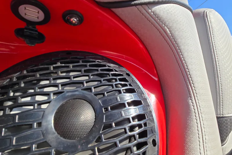 Slide: The Image of 2022 Centurion Fi23 interior detail with speaker and USB ports. - 72