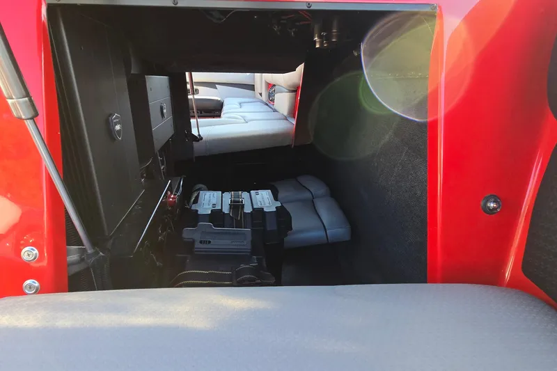 Slide: The Image of 2022 Centurion Fi23 interior storage compartment with visible battery setup. - 78