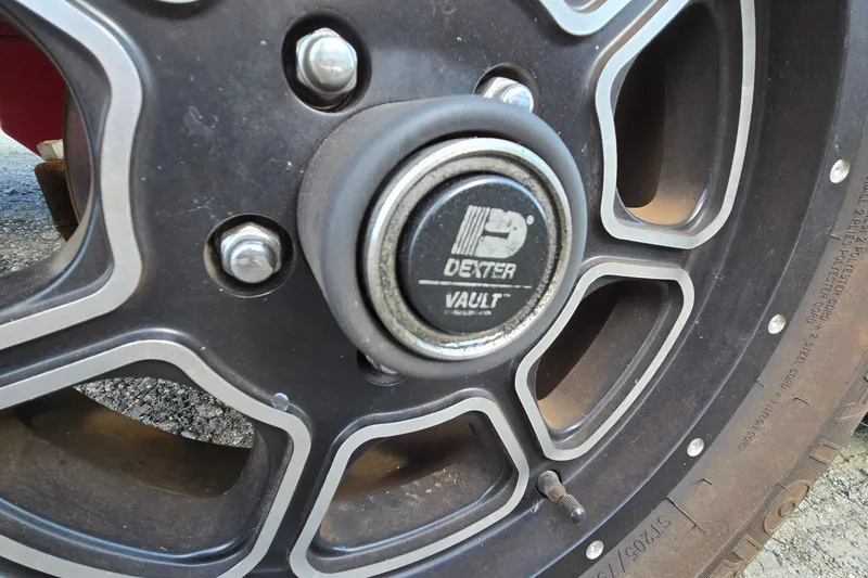Slide: The Image of Close-up of a 2022 Centurion Fi23 wheel with Dexter Vault hubcap. - 92