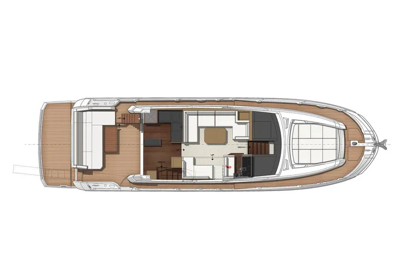 Slide: The Image of Manufacturer Provided Image: Top view layout of 2019 Prestige 520 yacht interior design. - 43