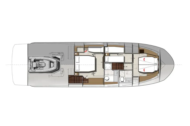 Slide: The Image of Manufacturer Provided Image: Floor plan of 2019 Prestige 520 yacht, showcasing interior layout and design. - 44