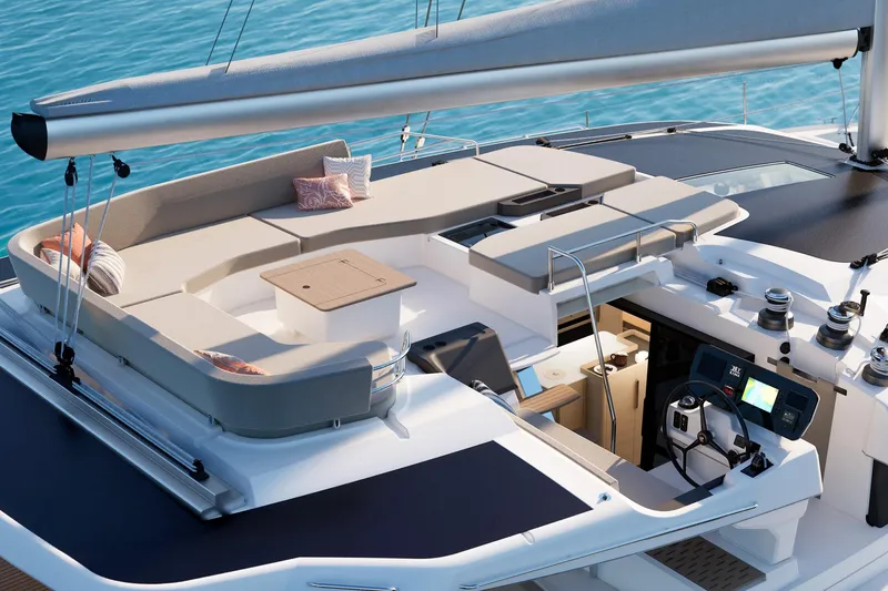 Slide: The Image of Luxurious 2026 Fountaine Pajot 48 yacht with spacious deck and modern amenities. - 26