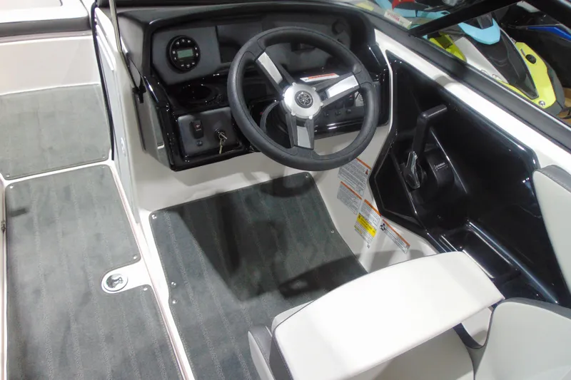 Slide: The Image of 2026 Yamaha Boats AR190 cockpit with steering wheel and control panel. - 12
