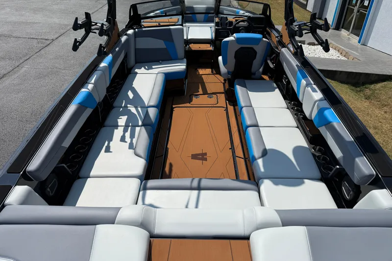 Slide: The Image of 2026 Axis T250 boat interior with spacious seating and modern design. - 13