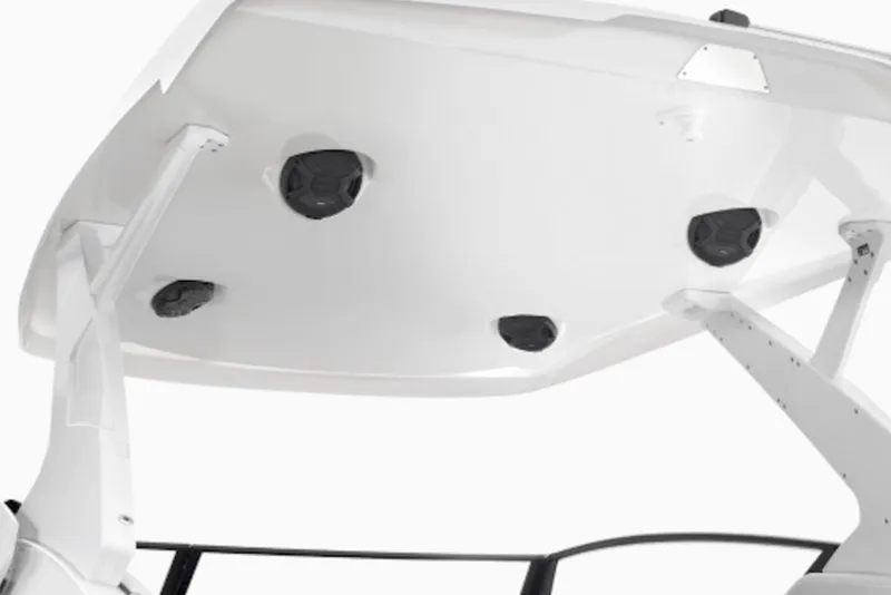 Slide: The Image of 2027 Yamaha Boats 295SD canopy with integrated speakers, showcasing modern design. - 5