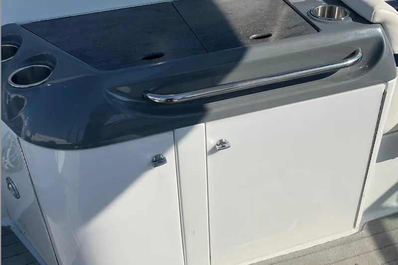 Slide: The Image of Interior of 2015 Formula 290 Sun Sport boat bathroom with toilet and counter. - 8