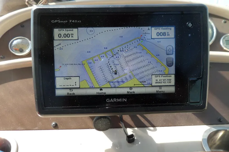 Slide: The Image of Garmin GPSMAP 741xs displaying navigation map on Chaparral Signature 270, 2005 model. - 26