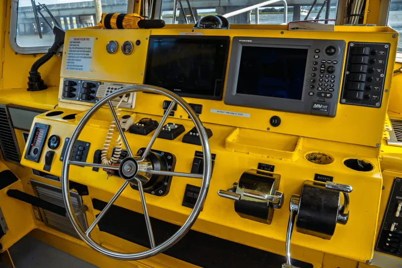 Slide: The Image of Yellow control panel of a 2004 Kvichak Marine Industries Pilot boat. - 32