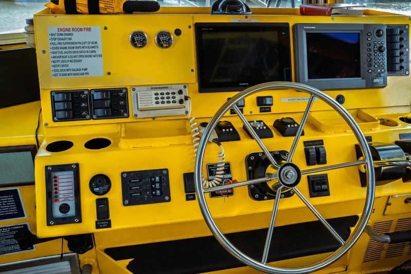 Slide: The Image of Yellow control panel of a 2004 Kvichak Marine Industries Pilot boat. - 33