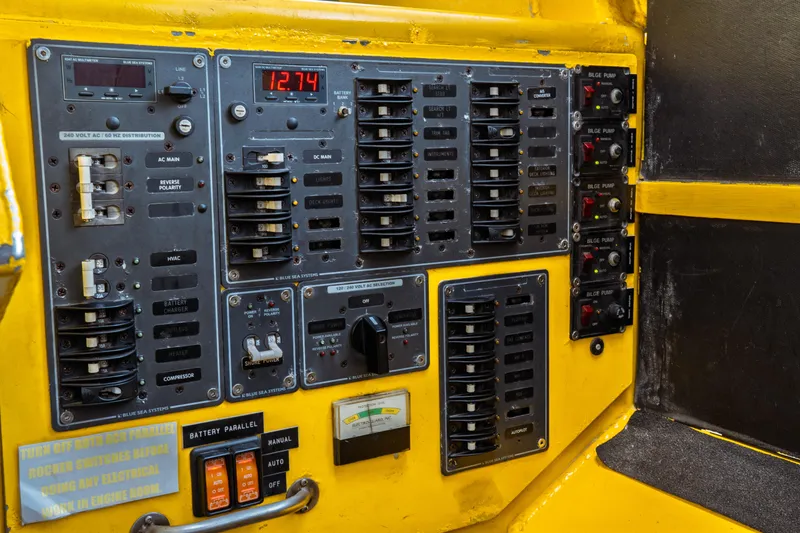 Slide: The Image of Electrical control panel of a 2004 Kvichak Marine Industries Pilot boat. - 38