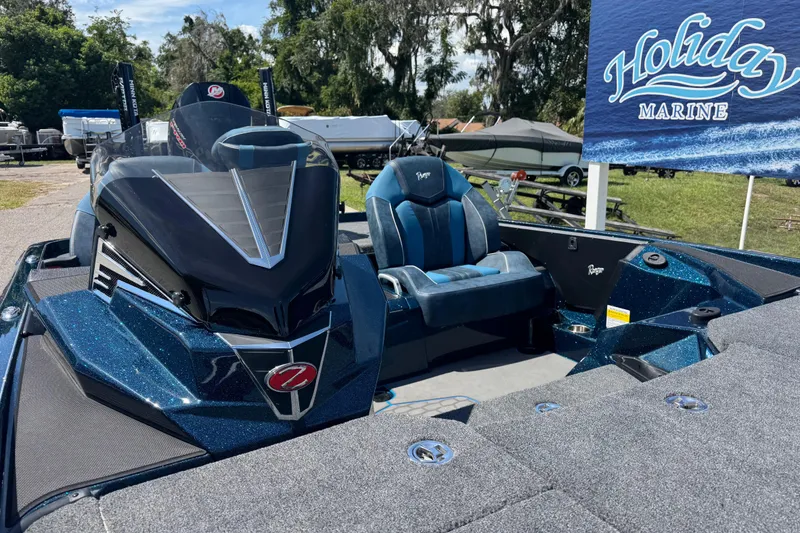 Slide: The Image of 2026 Ranger Z520 boat at Holiday Marine, featuring sleek design and comfortable seating. - 12