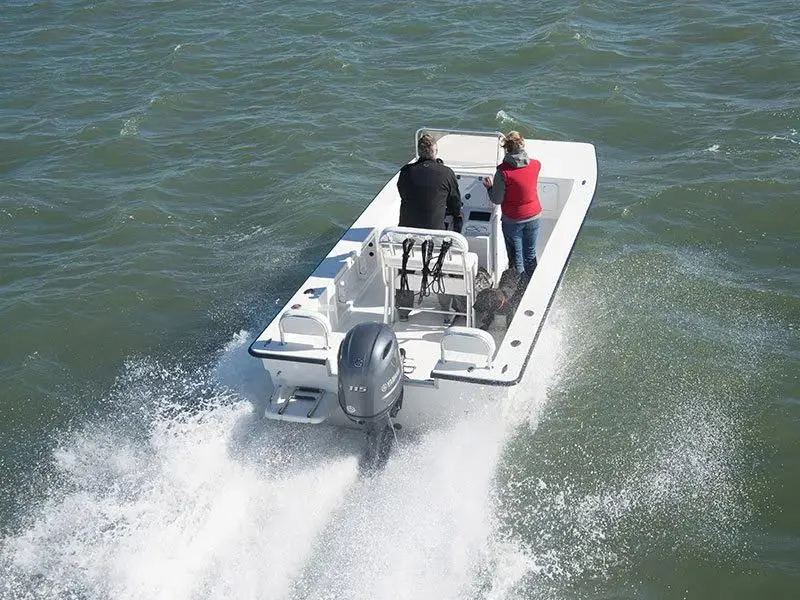 Slide: The Image of 2024 KenCraft 2060 BAY RIDER SKIFF cruising on water. - 8