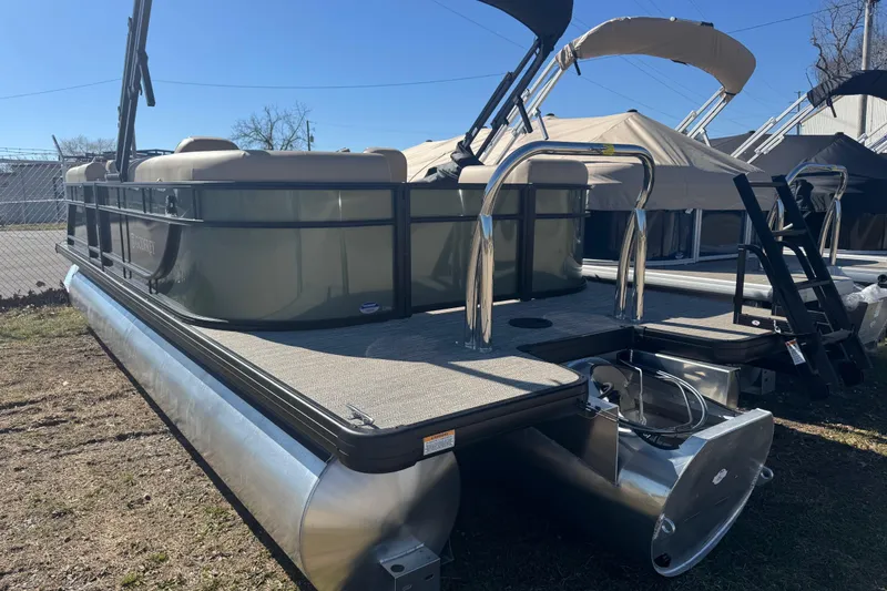 Slide: The Image of 2026 Godfrey Xperience 2286 SBX pontoon boat with sleek design and spacious deck. - 13