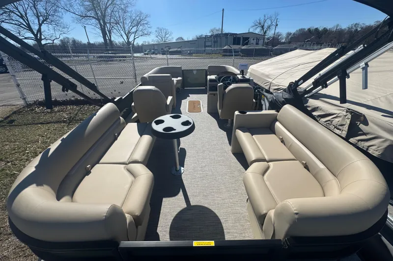 Slide: The Image of 2026 Godfrey Xperience 2286 SBX pontoon boat with spacious seating and modern design. - 24