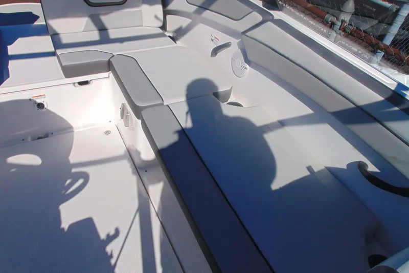 Slide: The Image of Interior seating of 2026 Yamaha Boats AR220, showcasing modern design and comfort. - 12
