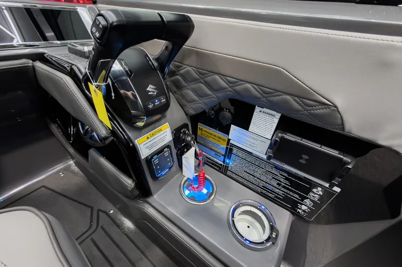 Slide: The Image of Control panel of 2026 Godfrey Sanpan 27' Tritoon with modern features and sleek design. - 24