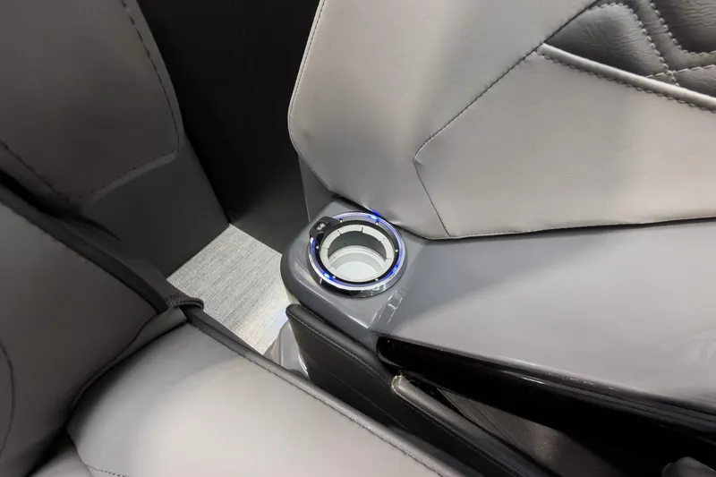 Slide: The Image of Luxurious seating with illuminated cup holder in 2026 Godfrey Sanpan 27' Tritoon. - 31